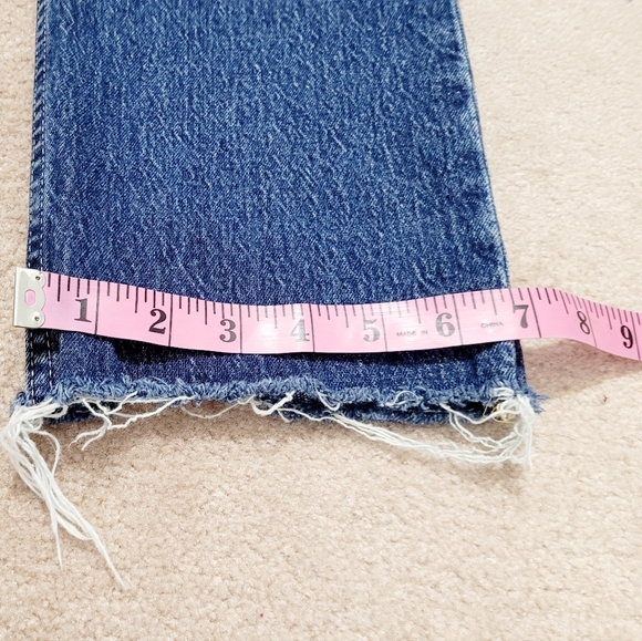 GAP Cheeky Straight High Rise Jeans Women’s 30 Tall Button Fly Cuffed Stretch - Picture 12 of 14